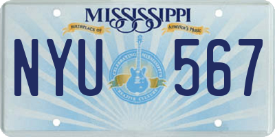 MS license plate NYU567