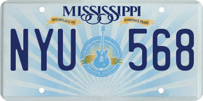 MS license plate NYU568