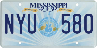 MS license plate NYU580