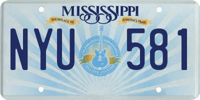MS license plate NYU581