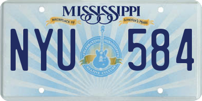 MS license plate NYU584