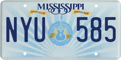MS license plate NYU585