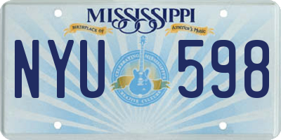 MS license plate NYU598