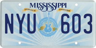 MS license plate NYU603