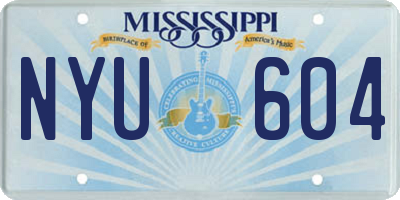 MS license plate NYU604