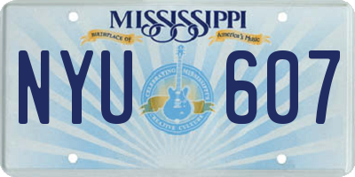 MS license plate NYU607