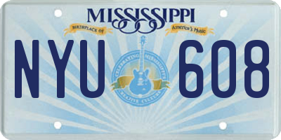 MS license plate NYU608