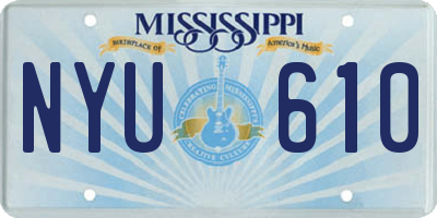 MS license plate NYU610