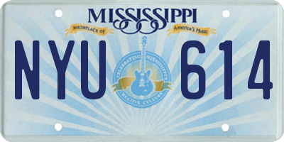MS license plate NYU614