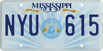 MS license plate NYU615