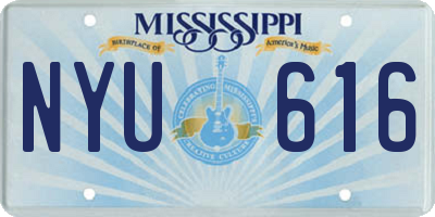 MS license plate NYU616