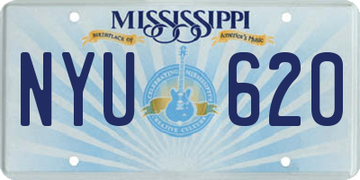 MS license plate NYU620