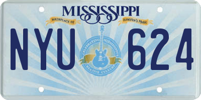 MS license plate NYU624