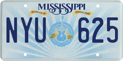 MS license plate NYU625