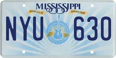 MS license plate NYU630