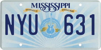 MS license plate NYU631