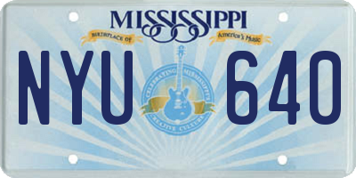 MS license plate NYU640