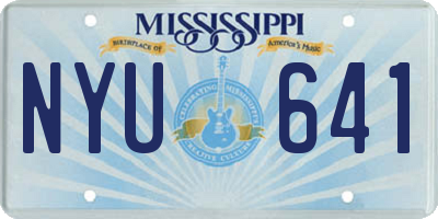 MS license plate NYU641