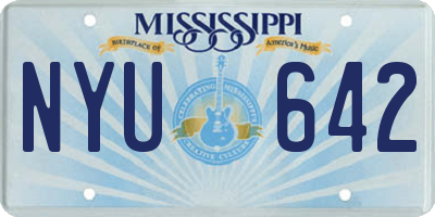 MS license plate NYU642
