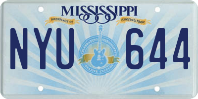 MS license plate NYU644