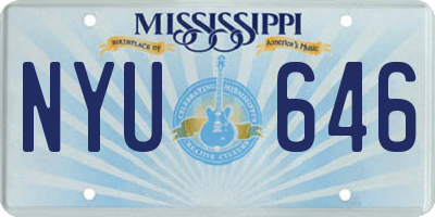 MS license plate NYU646
