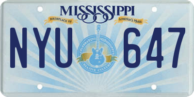 MS license plate NYU647