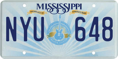 MS license plate NYU648
