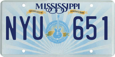 MS license plate NYU651