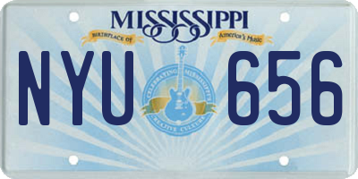 MS license plate NYU656