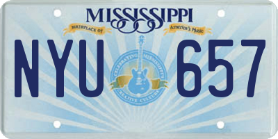 MS license plate NYU657