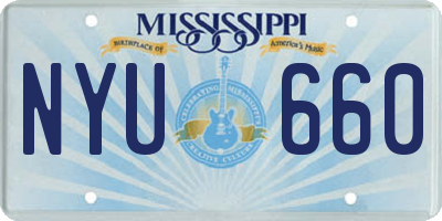 MS license plate NYU660