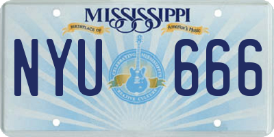 MS license plate NYU666