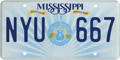MS license plate NYU667