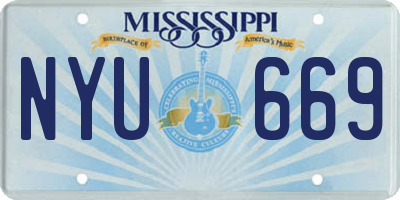 MS license plate NYU669