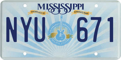 MS license plate NYU671