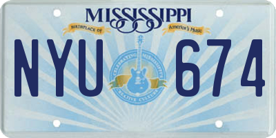 MS license plate NYU674