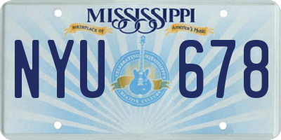 MS license plate NYU678