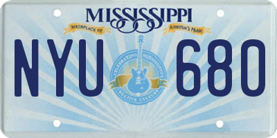 MS license plate NYU680