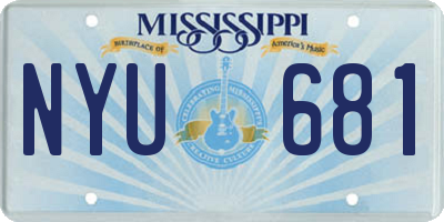 MS license plate NYU681