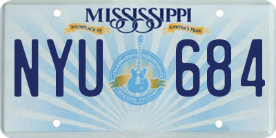 MS license plate NYU684