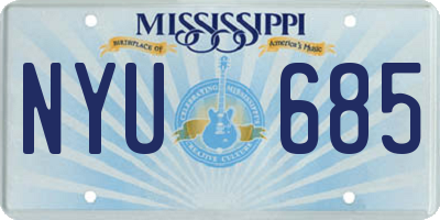 MS license plate NYU685