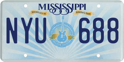MS license plate NYU688