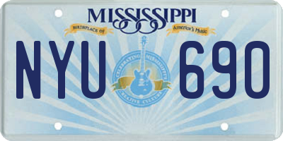 MS license plate NYU690