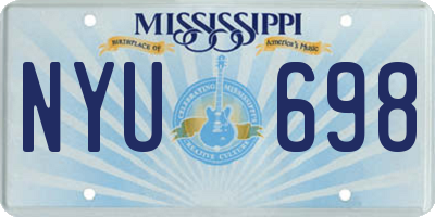 MS license plate NYU698