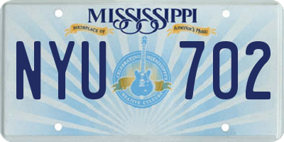 MS license plate NYU702