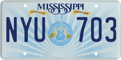 MS license plate NYU703
