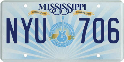 MS license plate NYU706