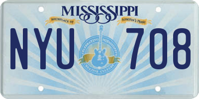 MS license plate NYU708