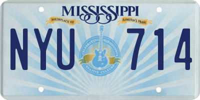 MS license plate NYU714