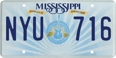 MS license plate NYU716